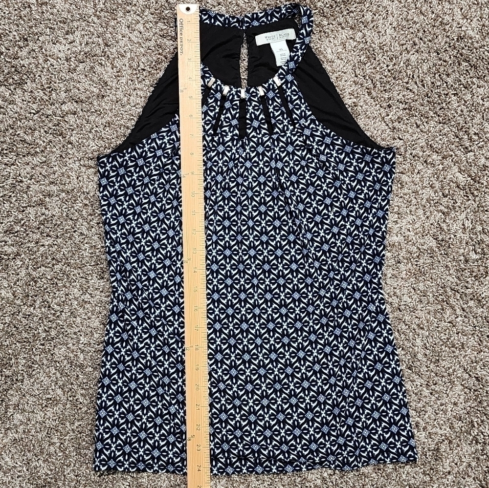 White House Black Market blue Spring Summer halter tank XS like new. - Picture 8 of 11